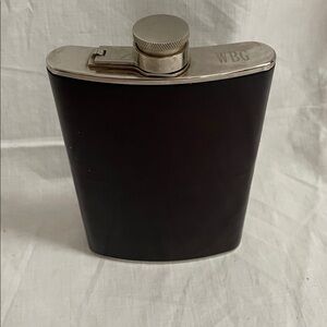 Bosca Leather-Wrapped  8oz Hip Flask